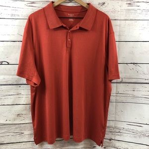 Men’s HAGGAR Burnt Orange Polo Shirt, XXL